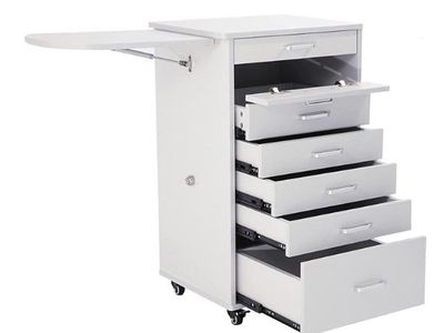 Professional Utility cart for Medical or Dental Instruments Storage W/Side Shelf & Wheels