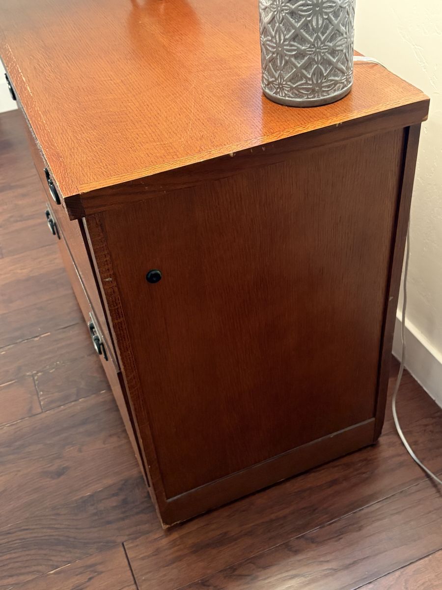 Two Drawer Lateral Mission, Oak Filing Cabinet