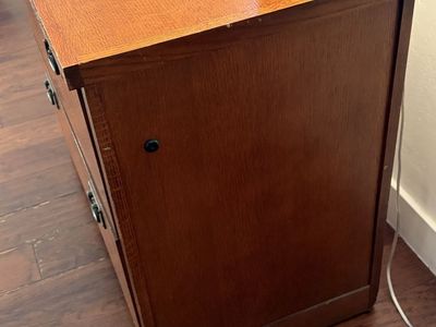 Two Drawer Lateral Mission, Oak Filing Cabinet