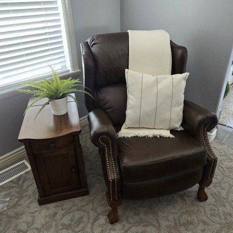 Genuine La-Z-Boy leather Wingback recliner