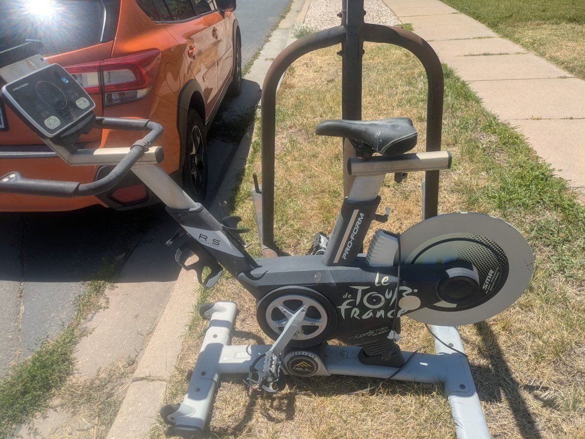 Free ProForm Le Tour de France Exercise Bike and Weight Rack