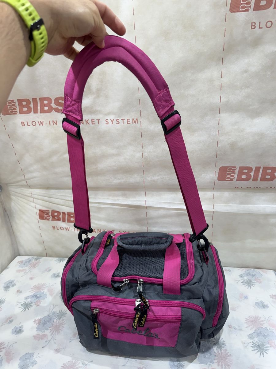 Cabela's Pink & Gray Tackle Bag Shoulder Strap Fishing Utility Gear Bag (15x10x10)