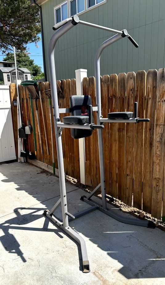 Pull Up Dip Station with Padded Armrests and Backrest