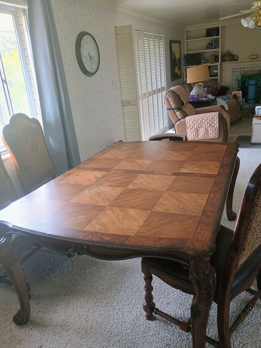 Wood table with four chairs