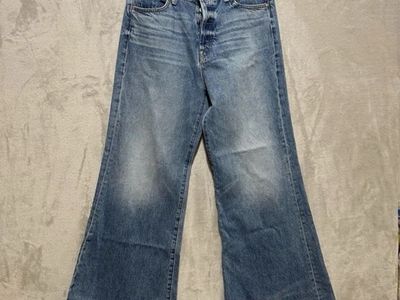 MOTHER The Tomcat Roller High Rise Wide Leg Jeans Size 28 Blue Med Wash Denim