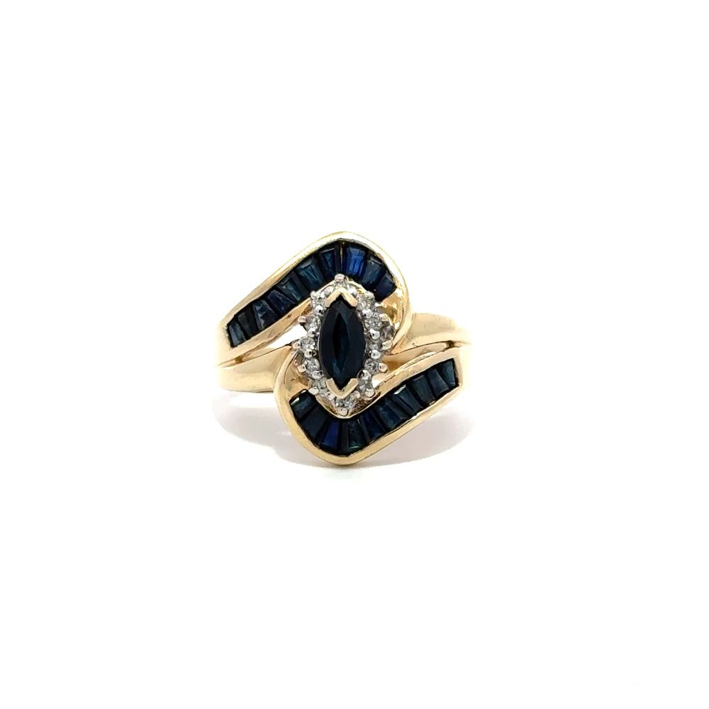 4.0gr Size 6.25 10K Yellow Gold Blue Stone Ring