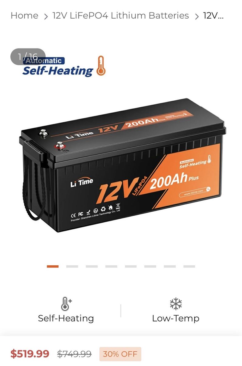 12v 200Ah LIFePO4 LiTime Battery
