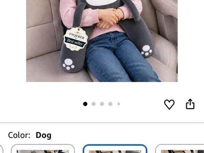 YVQEREB H-Shaped Plush Car Seat Passenger Pillow - Dog Design