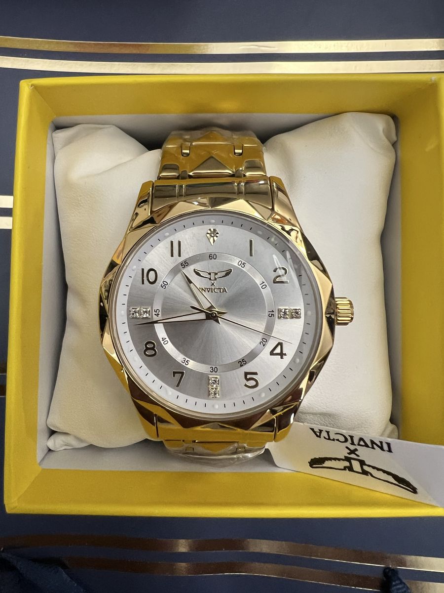 Invicta 41mm Gold Tone Dress Watch New in Box