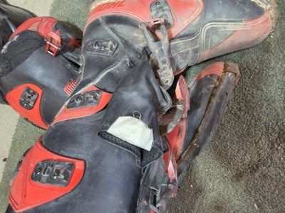 Thor Motocross Dirt Bike Riding Boots Red Black