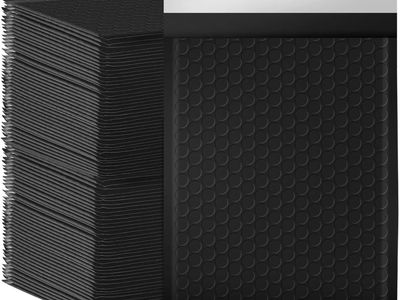 Bubble Mailers 6x10" 100 Pack Black Padded Envelopes Waterproof Usable Size 6x9 Self-Seal