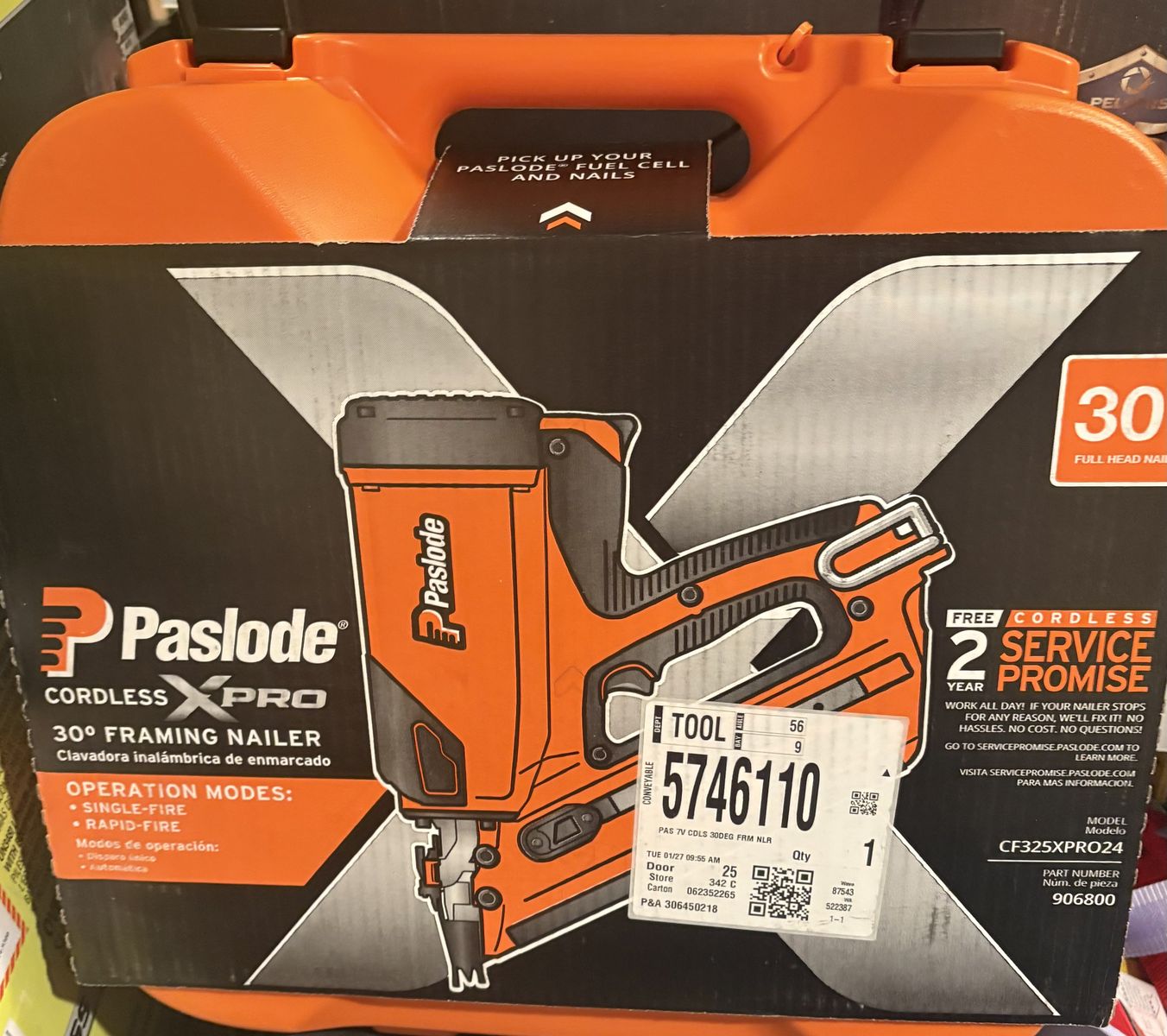 NEW Paslode XPRO 3-1/4-in 30 -Degree Cordless Roundhead Framing Nailer Kit