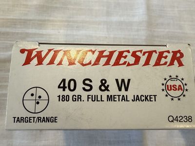 Winchester 40 S&W 165 & 180 GR. FMJ 850 Rounds