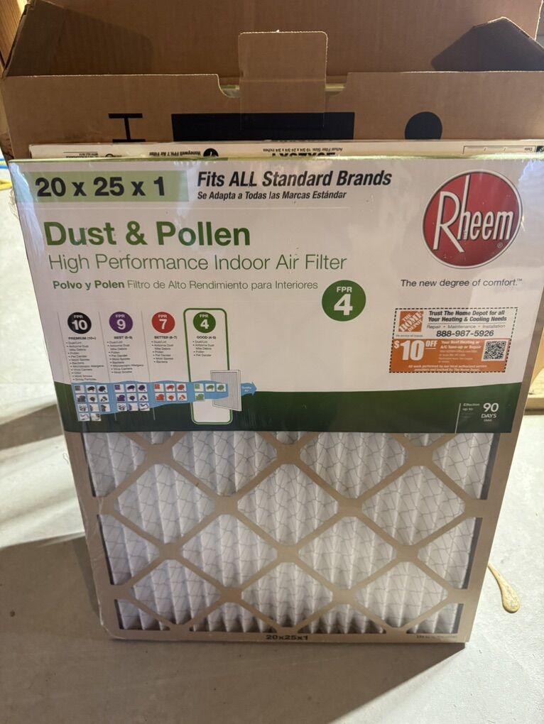 6 Brand New 20x25 Furnace Filters