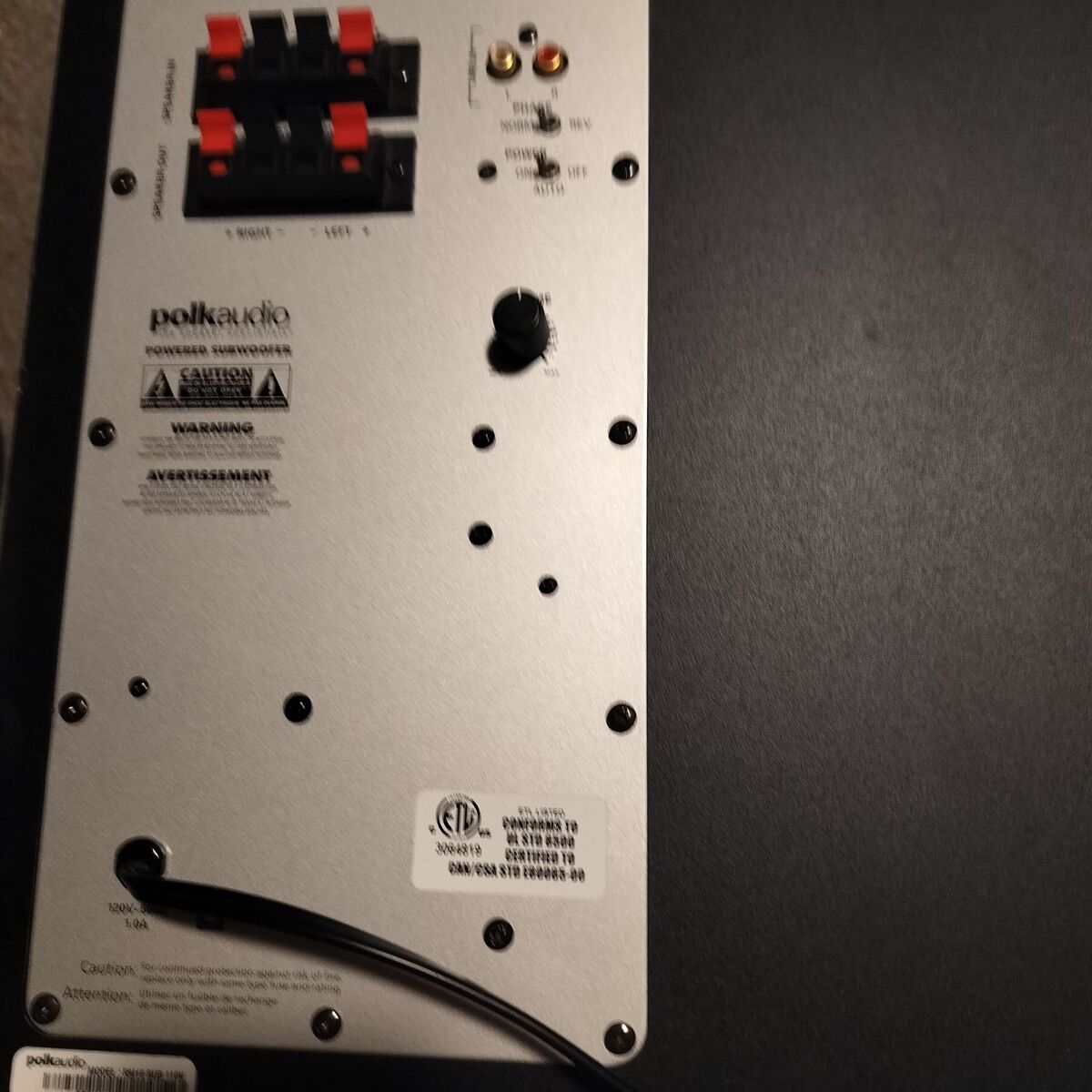 Polk RM10 100 w subwoofer almost new