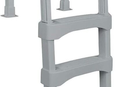 Vinyl Works Above Ground Pool Deck Ladder, Gray