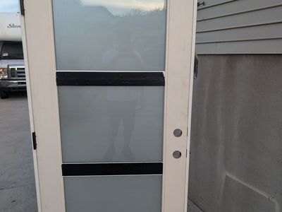 New Exterior Prehung Door 36x80 w/ Frosted Glass – Right Hand