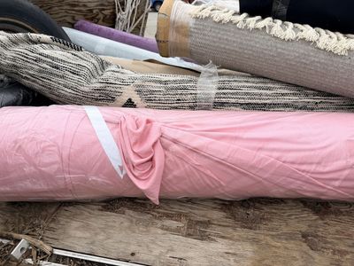 New Large 60 Roll Of Pink Polyester! 50+ yards