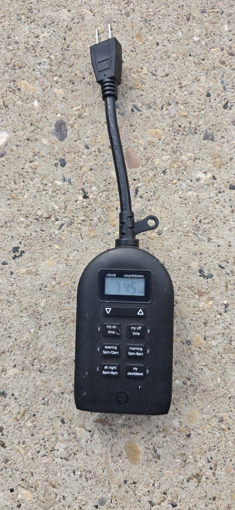 GE Outdoor Mechanical Timer with Countdown Feature - Black, Weatherproof for Lights/Appliances