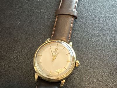 Vintage Omega Automatic Watch - Brown Leather Strap - Non-Working