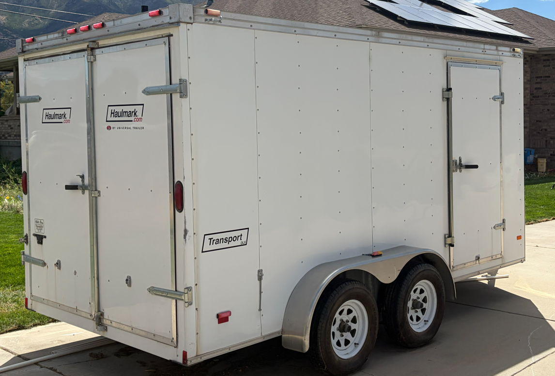 7' x 14' Dual Axel, White Trailer. 
