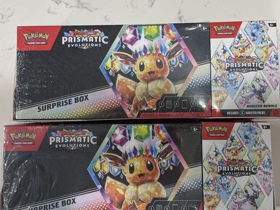 Pokemon TCG Scarlet & Violet Prismatic Evolutions Surprise Boxes & Booster Bundles Factory Sealed