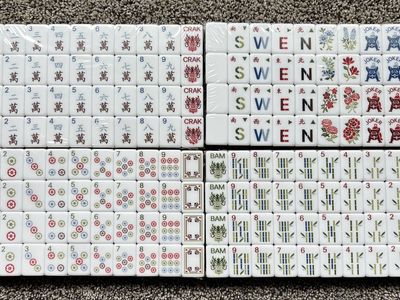 American Mahjong Tile Set with Jokers and Dragons