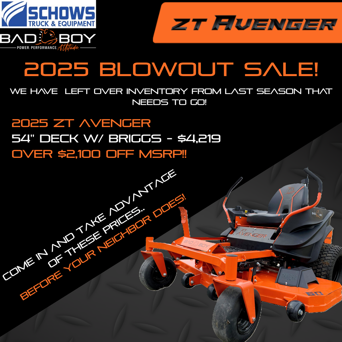 Bad Boy ZT Avenger 54" Zero Turn Mower