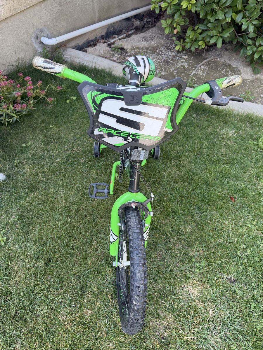 Next Surge Race Team 16-Inch Kids BMX Bike with Training Wheels - Green/Black