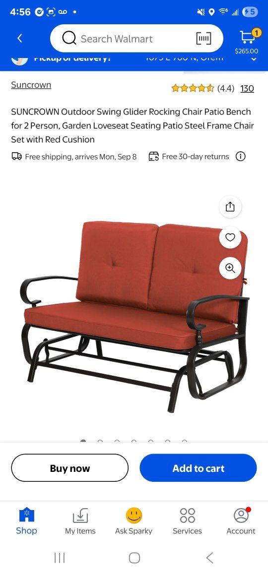 Red rocking chair new in box