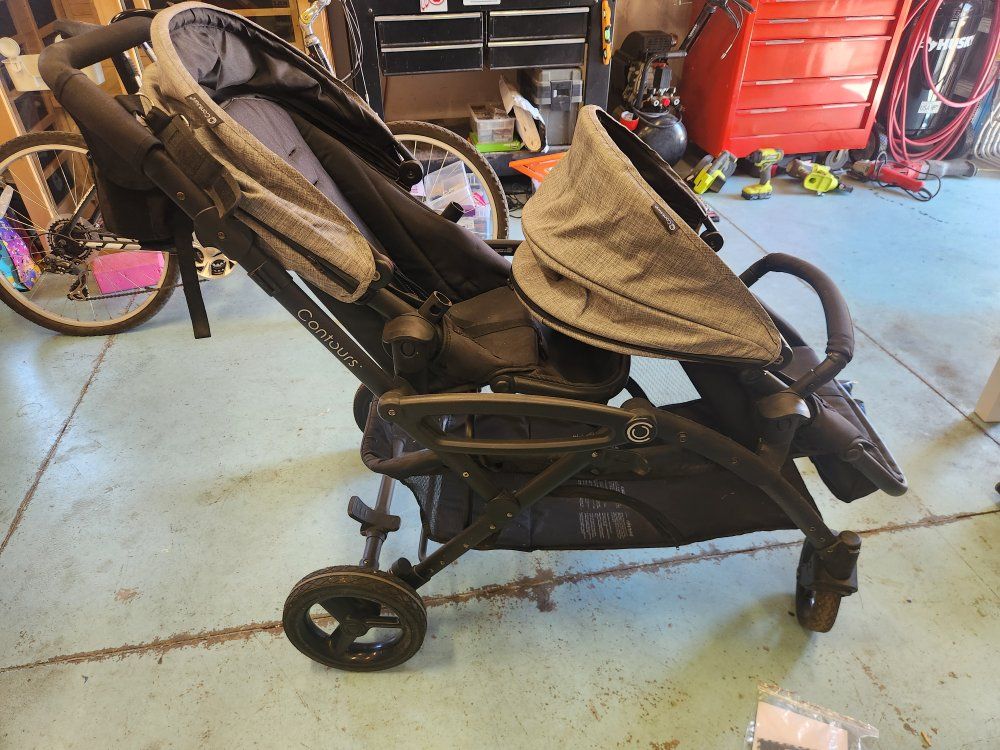Contours Options Elite Tandem Double Stroller - Black/Gray