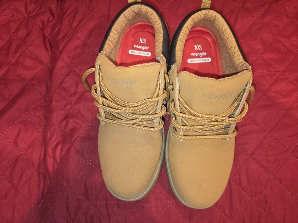 Wrangler Men's Wheat Brown Work Boots Size 10.5 Memory Foam