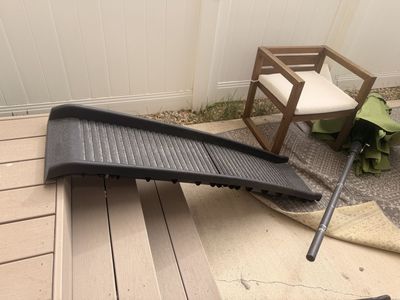 Black Plastic Pet Ramp - Portable, Lightweight, and Durable for Cars, Beds, & More