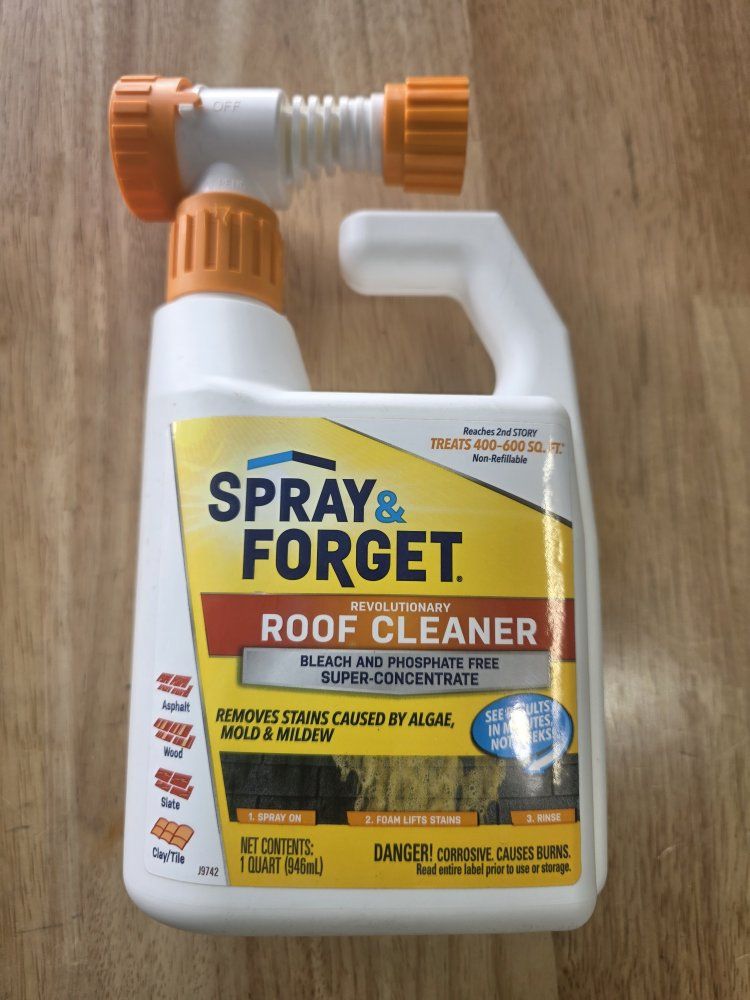 Spray & Forget Revolutionary Roof Cleaner 1 Quart Super-Concentrate