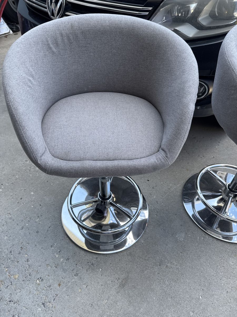 Adjustable gray stools set of two
