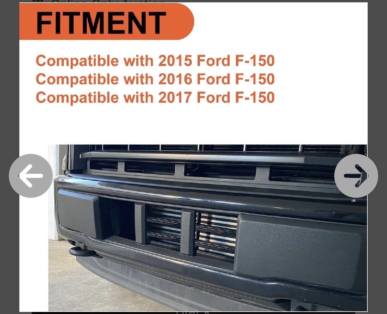 Black Front Bumper Lower Grille Compatible with 2015-2017 Ford F-150 FL3Z17E810CA Direct Replacement