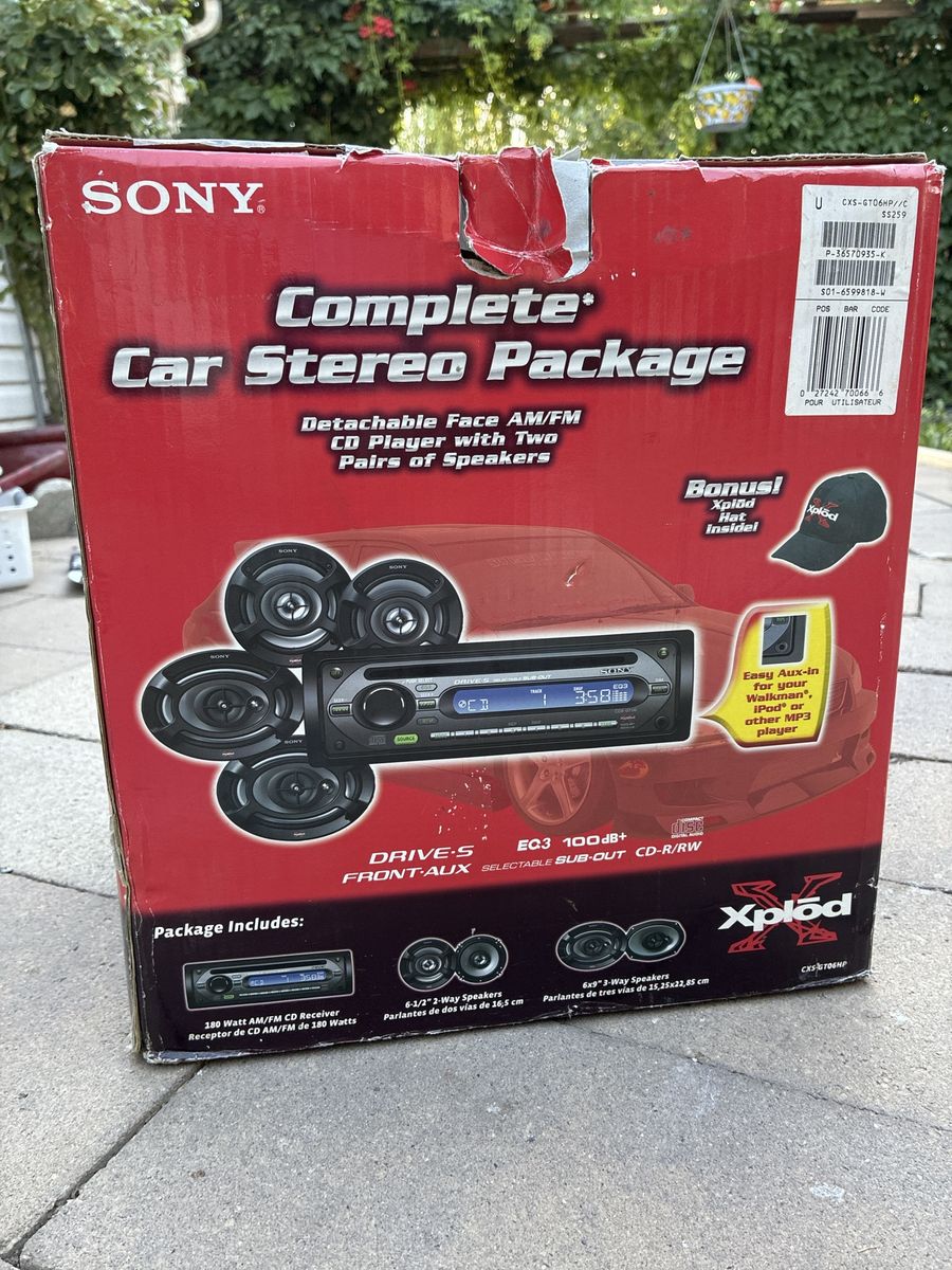 Sony Xplod Complete Car Stereo Package CXS-GT06HP AM/FM CD Receiver & Speakers