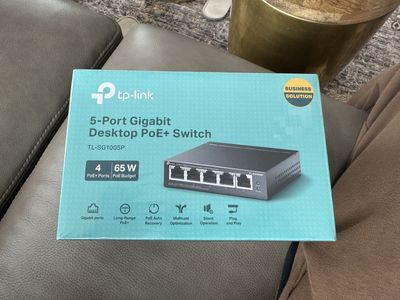 TP-Link TL-SG1005P 5-Port Gigabit Desktop PoE+ Switch, 4-Port PoE+, 65W Budget, Plug & Play