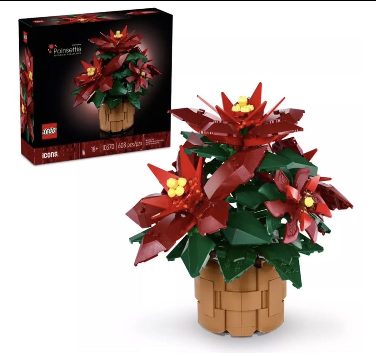 LEGO Icons Poinsettia Botanical Collection Set 10370 (608 Pieces)