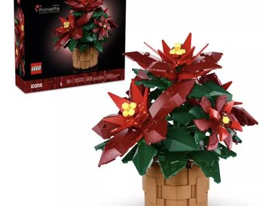 LEGO Icons Poinsettia Botanical Collection Set 10370 (608 Pieces)