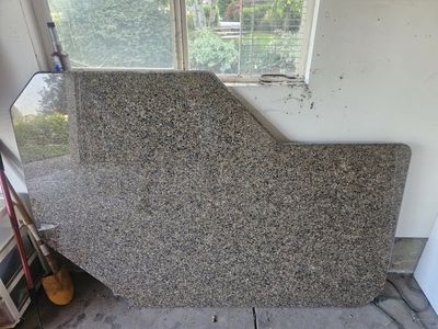 Granite Kitchen Countertop Section - Speckled Gray/Brown Finish