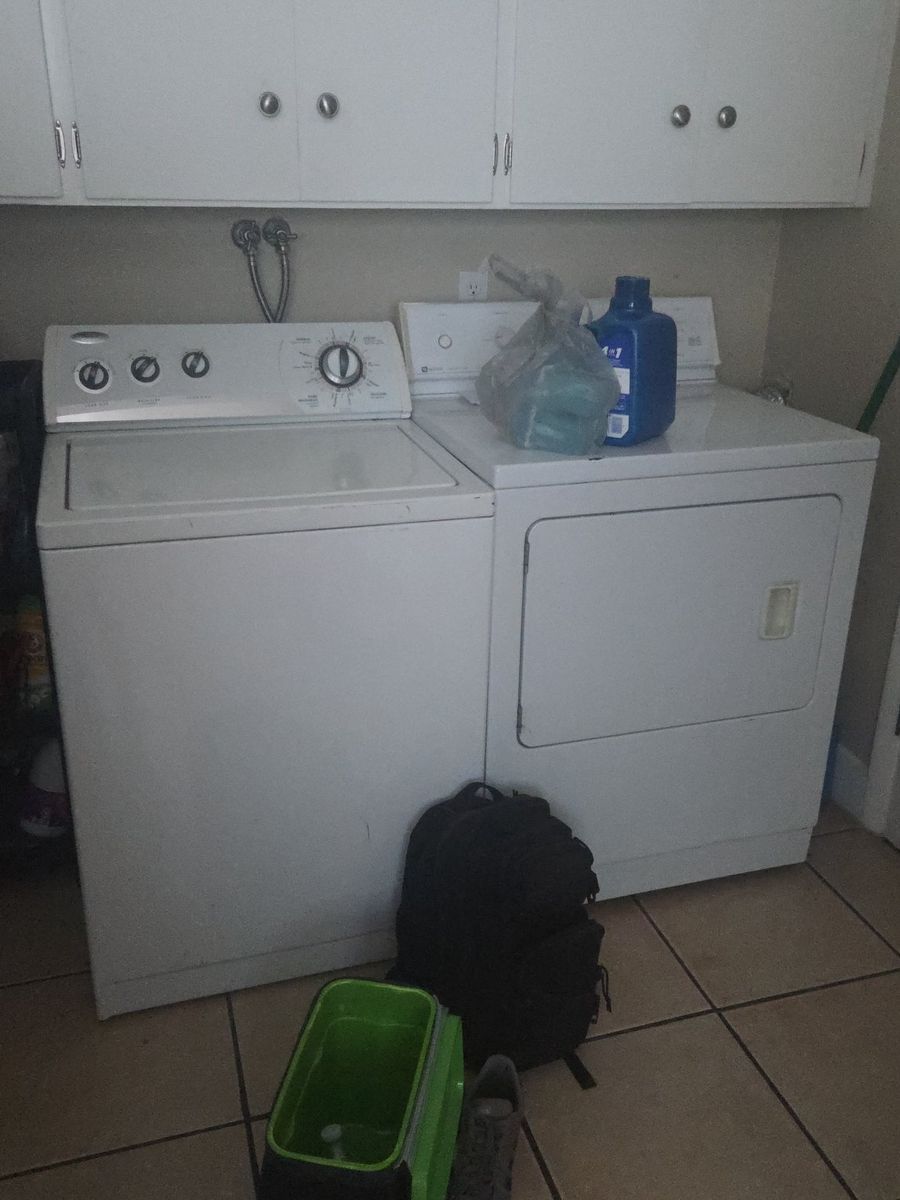 White Washer and Dryer Set Used Appliance Laundry Pair