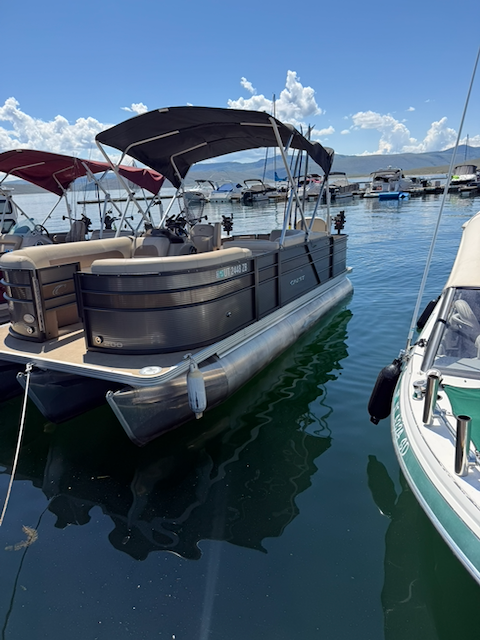 2019 Crest I Fish 200SF 20’ Tritoon with 150 HP Mercury motor and 2018 EZ Loader Trailer