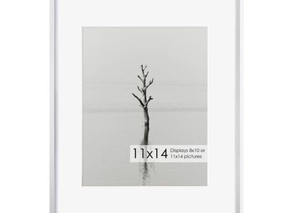Matte White 11x14 Picture Frame - Displays 8x10 or 11x14 Photos, Sleek Modern Design