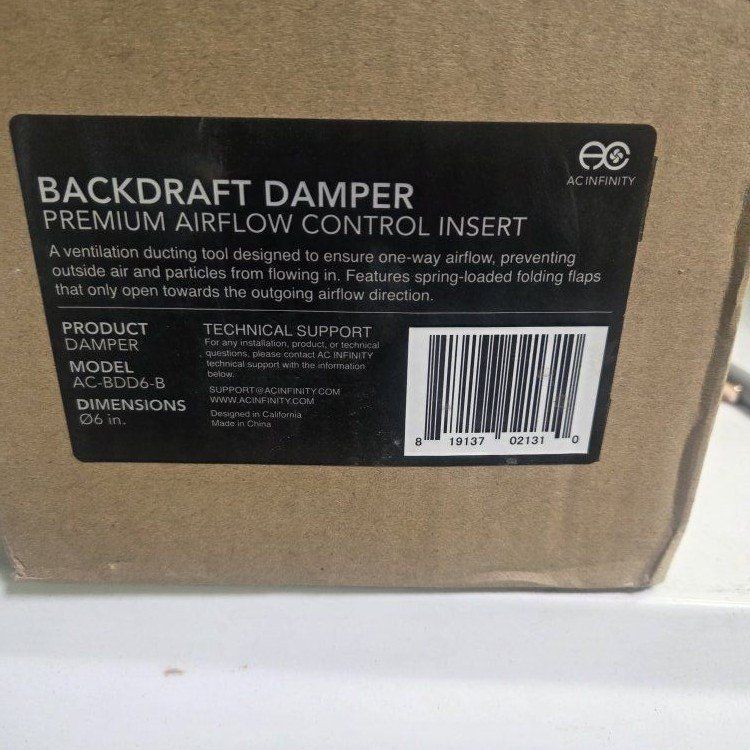 backdraft damper 6" inch
