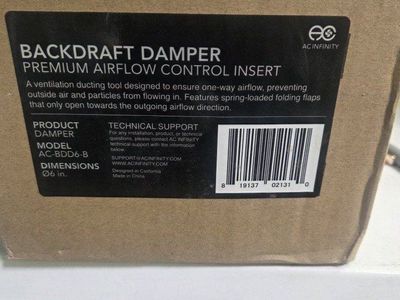 backdraft damper 6" inch