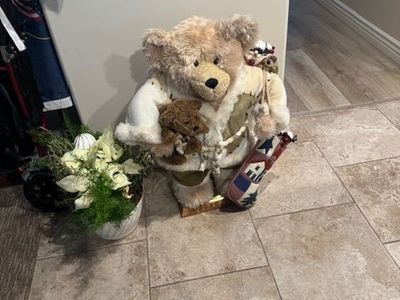 large decorative Christmas teddy bear