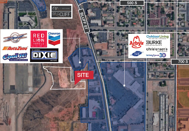 Commercial land, 4.49 acres  Bluff St