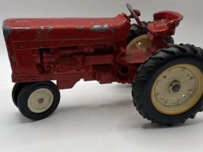 Vintage Red Diecast Toy Tractor Narrow Front Farm Toy