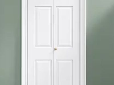 Bi-Fold Closet Door with Louvered Panels, White, 24x80 inches